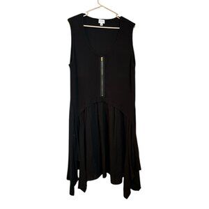 For Cynthia Black Dress with Zipper Front mid length size 2X